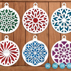 Weihnachtskugeln SVG Bundle SET 16, Weihnachten svg svg, Ornament svg, Christbaumschmuck svg, Schneeflocke svg, Weihnachtskugel svg