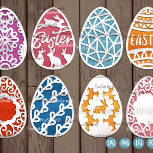 Easter eggs SVG SET 2 Template, Easter Egg Bundle, Easter cut file, Bunny svg, Easter bunny cut file, Clipart png, Food svg, Easter svg