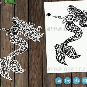 Mermaid svg design for Cricut and Silhouette, mermaid clipart, princess svg, cute mermaid svg, sitting mermaid, girl svg, ocean svg