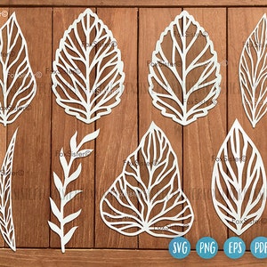 8 Leaves Svg bundle, Leaf Svg File, Leaves Cutting Svg, Wreath elements svg, Nature svg, Plants Svg, Cricut, Silhouette, Leaves Clipart