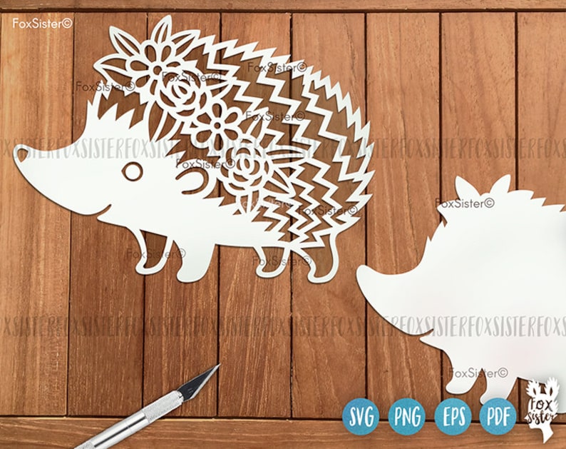 Hedgehog svg for Cricut and Silhouette, FoxSister, cute animal svg, svg files, hedgehog clipart, hedgehog cut file, animal svg, woodland svg image 3