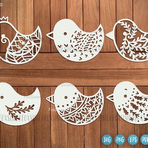 Pacote de pássaros Svg para Cricut e Silhouette, Animal Svg, Arquivos de pássaros Svg, Arquivo de corte de pássaros, Arquivos de Natal svg, Ornamento svg, Bola de inverno svg