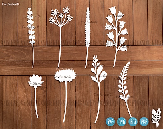 Flowers svg bundle for Cricut and Silhouette, individual flowers svg cut files, wildflower svg, spring plants svg, botanical svg vector