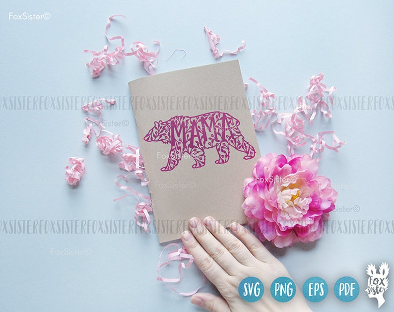 Download Mama Bear Svg cut file floral design for Cricut and | Etsy