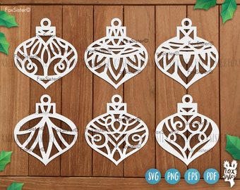 Weihnachtskugel svg Bundle-Design für Cricut und Silhouette, Kugeln Clipart, Christbaumschmuck svg, Weihnachtsbaumschmuck svg