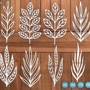 Pacote de folhas Svg, Folha Svg, Folhas cortando Svg, Elementos de coroa svg, Natureza svg, Plantas svg, Cricut svg, Silhueta svg, folhas de flores svg
