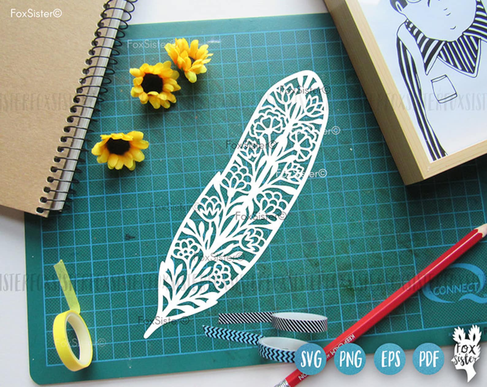 Boho Feathers SVG Bundle, Tribal Feather Svg, Feather Vector, Feather ...