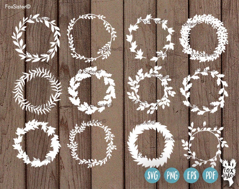 Download SVG Bundle 12 Blank Circle Monogram Wreath / Frames 2 svg ...