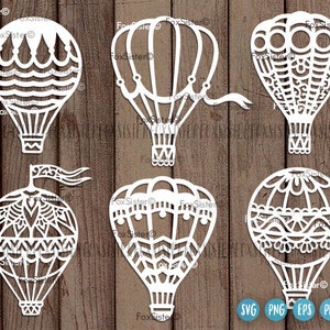 Lot de fichiers découpés Svg montgolfière | Montgolfière Svg | Svg aventure, sticker Svg voyage, clipart montgolfière, Svg été | Cricut