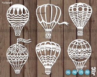 Hot Air Balloon Svg Cut File Bundle | Air Balloon Svg | Adventure Svg, Travel Svg Decal, Air Balloon clipart, Summer Svg | Cricut Silhouette