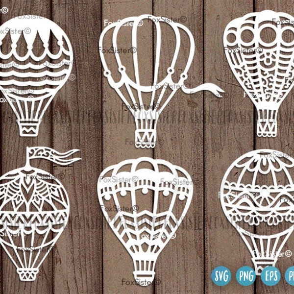 Hot Air Balloon Svg Cut File Bundle | Air Balloon Svg | Adventure Svg, Travel Svg Decal, Air Balloon clipart, Summer Svg | Cricut Silhouette