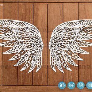 Wings svg design for Cricut and Silhouette, angel wings svg, angel svg, angel wing svg, bird wing svg, feathers svg, wing png, wings clipart