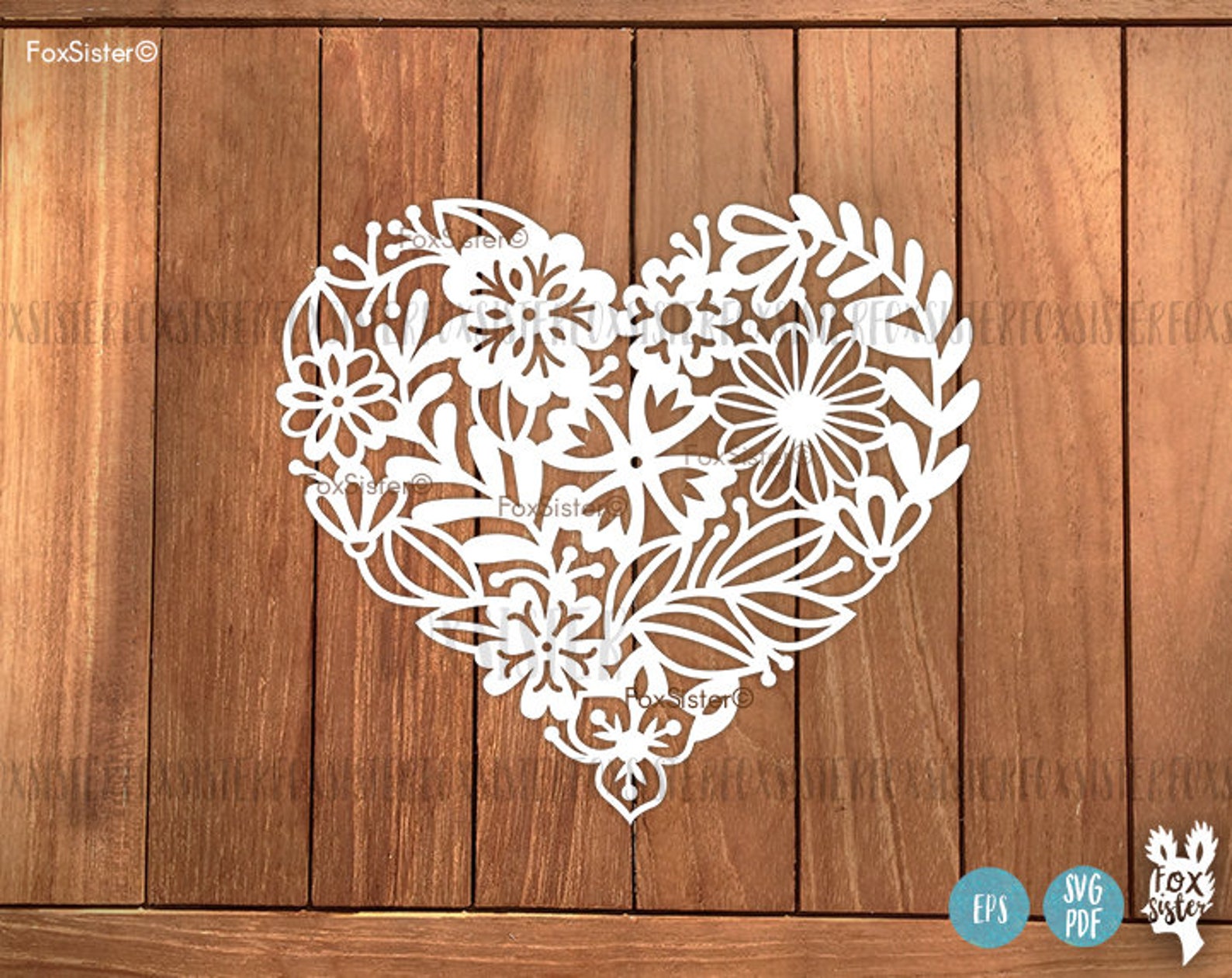 Floral Heart Svg Cut File for Cricut and Silhouette, Love Svg ...