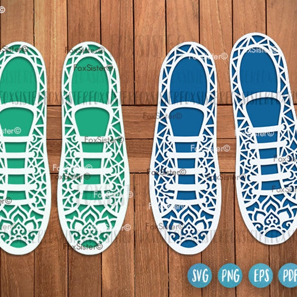 Sneakers Svg cut files, Sneakers Clipart, Floral sport shoes Svg, Vector Design, urban svg, feet svg, clothes svg, Shoes Svg, Mandala Svg