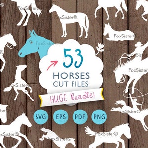 53 Horses SVG Bundle! Cut File Template horse rider svg, foal svg, cowboy svg, pony svg, animal svg, horse tack, stallion svg, horse svg