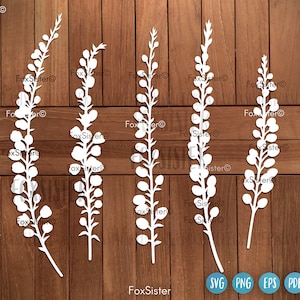 Bundle svg fleurs pour Cricut et Silhouette, Mahonia fleurs svg, svg fleurs arbustes, fleurs sauvages svg, svg floral, branche svg, clipart vectoriel