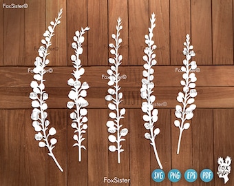 Blumen Bundle für Cricut und Silhouette, Mahonia Blumen svg, Strauchblumen svg, Wildblumen svg, Blumen svg, Zweig svg, Vektor Clipart