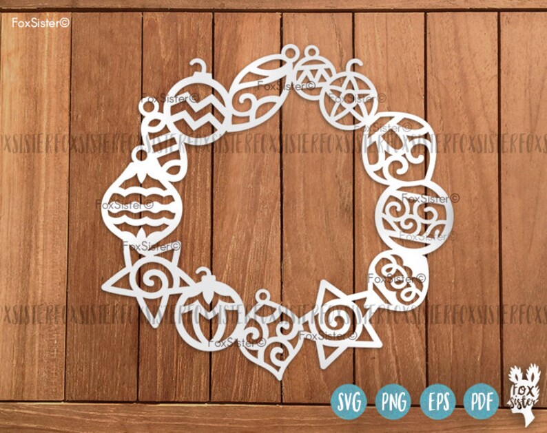 12 Christmas Blank Circle Monogram Wreath Frames SVG ...