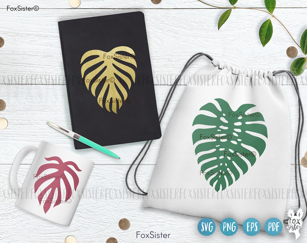 Monstera Leaf Svg Bundle for Cricut and Silhouette, Leaf Svg, Palm Leaf ...
