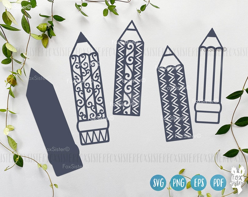 Pencil Svg Bundle for Cricut Silhouette, Laser Cutters, Teacher Svg ...