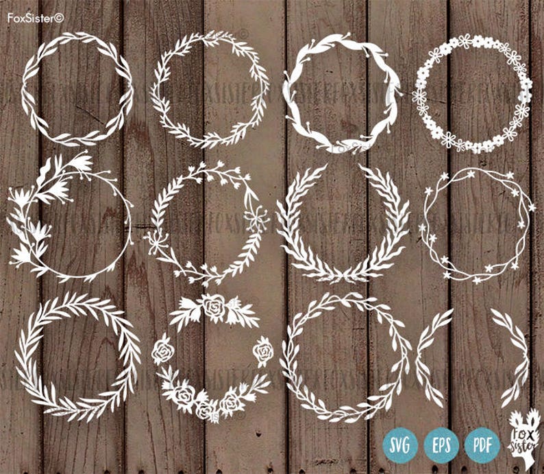 Download BIG SVG Bundle 12 Blank Circle Monogram Frames/Wreath Svg ...