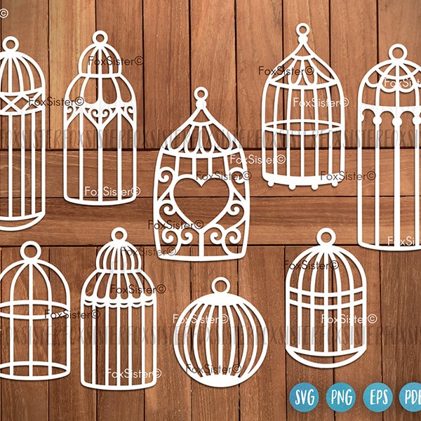 Bird Cage Svg Bundle, Cages Svg Cut File, Cage Vectors Silhouette, Cage Clipart, Bird Cage Png, Cage Eps, Garden Svg, Cricut and Silhouette