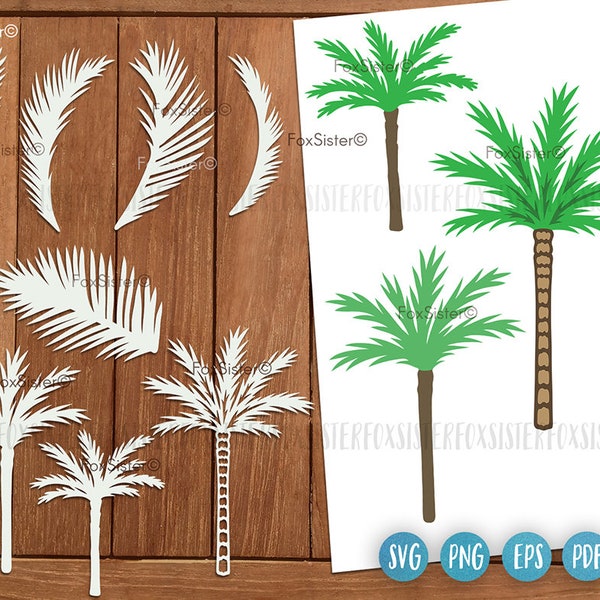 Palm tree Svg for Cricut and Silhouette, trees, palm tree leaves svg, beach svg, nature svg, summer svg, tropical svg, tropical leaves svg