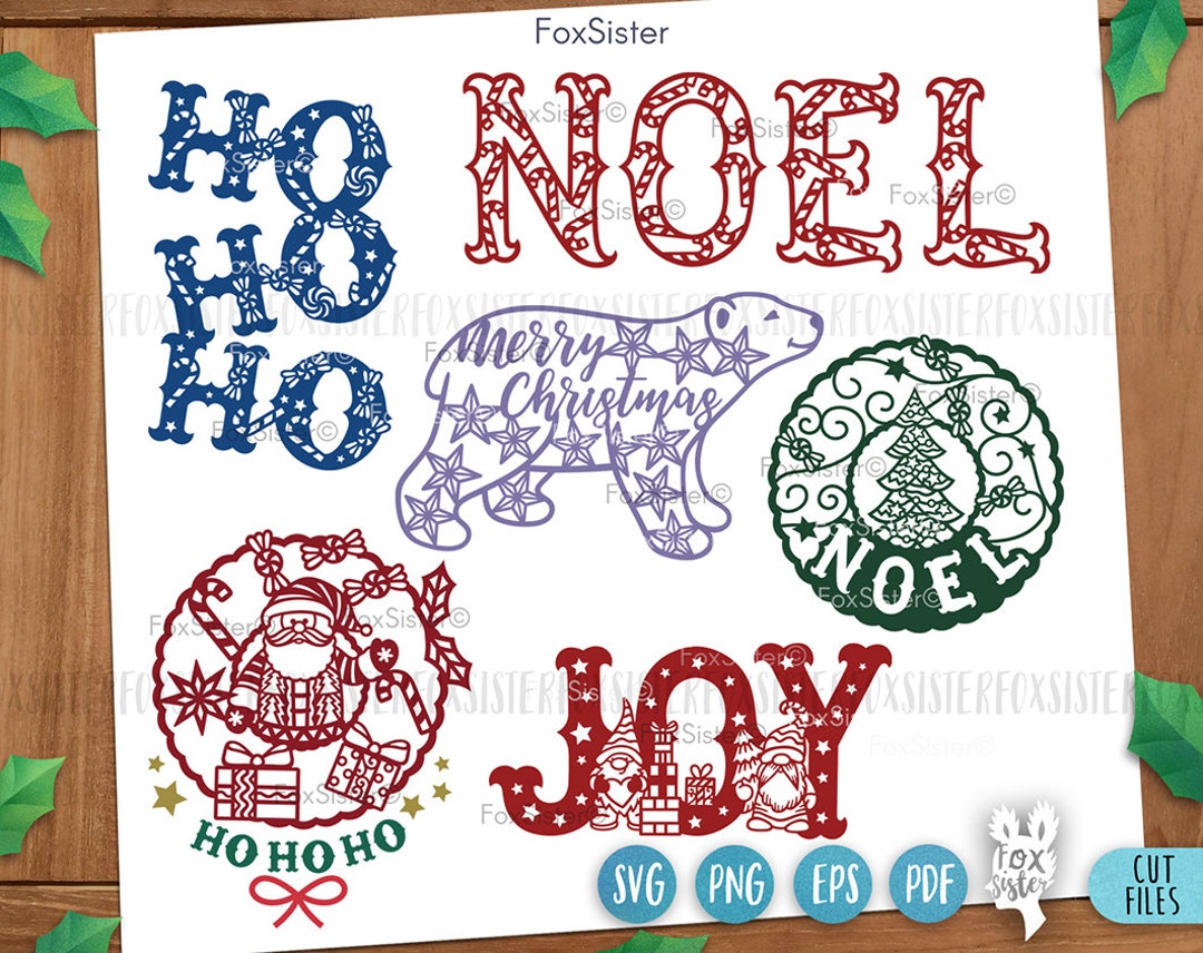 Christmas Svg Bundle for Cricut Silhouette, Santa Svg, Joy Svg, Noel ...