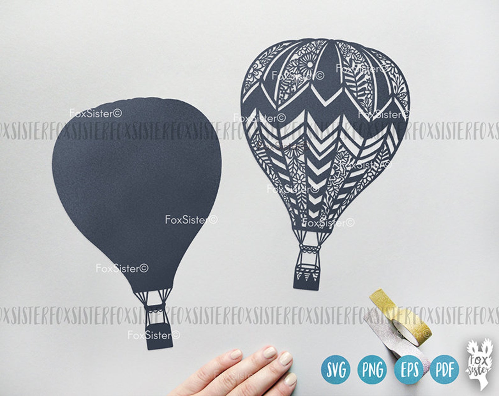 Hot Air Balloon Svg Cut File, Air Balloon Clip Art, Silhouette Cutting ...