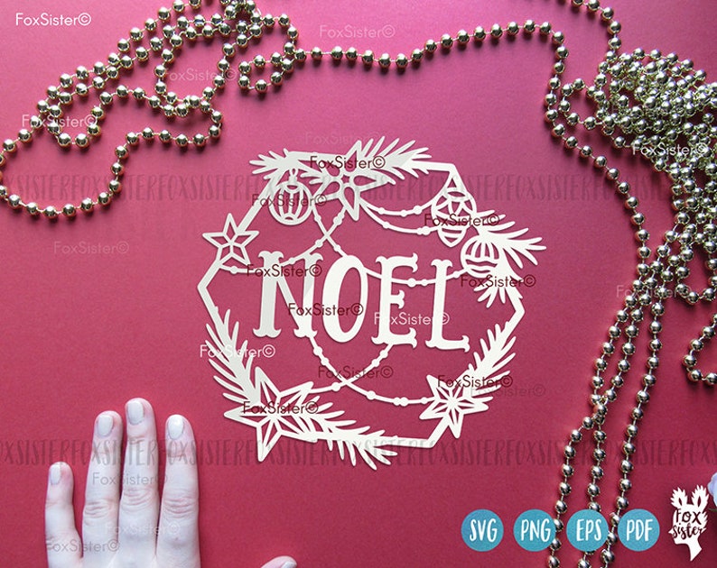 Download Noel Svg Cut File Christmas Wreath Svg Cut File Word Noel ...