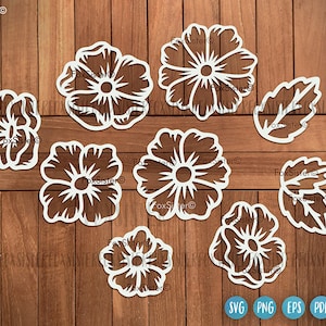 Pacote de svg de flores para Cricut e Silhouette, svg de flores, FoxSister, svg floral, arquivos svg, clipart de flores, svg de verão, flores svg