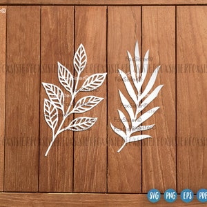 Leaf Svg, Branches Svg File, 8 Designs SET 1, hand drawn svg, Wreath elements svg, Nature svg, Leaves Cutting Svg, Cricut File, Home Decor image 2