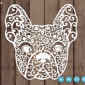 Hund-Svg-Dateien, Boston Terrier SVG, Hunde Clipart, Floral Tier-Svg-Datei, Mandala-Hund-Svg, Png-Cutting-Svg-Dateien für Cricut Silhouette