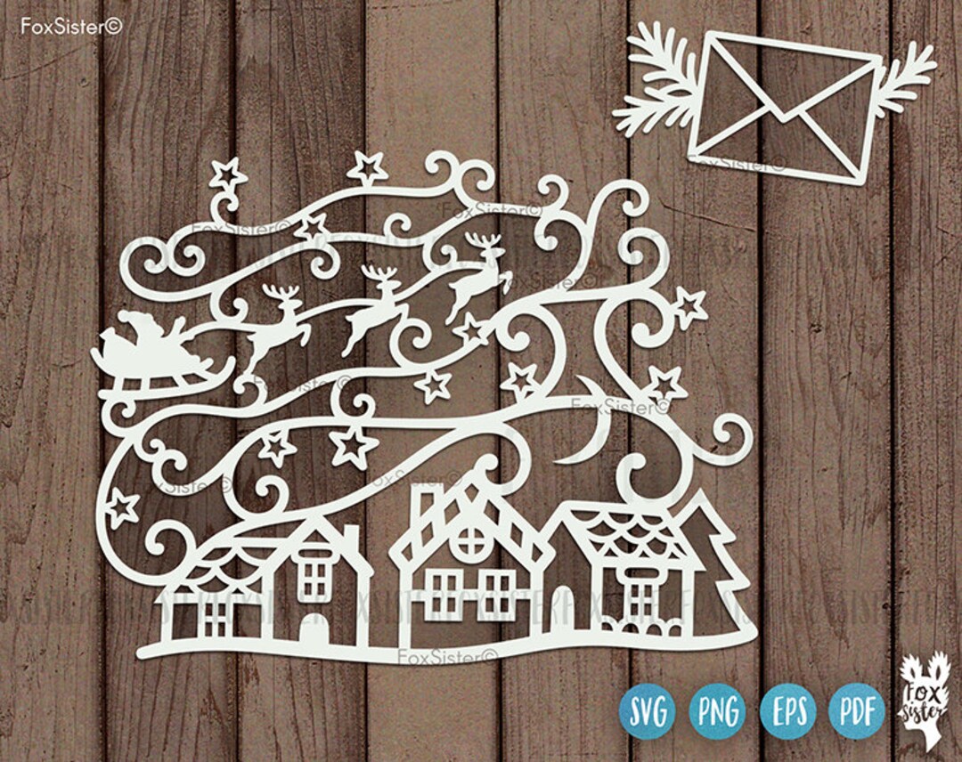 Christmas Eve Santa Sleigh Svg for Cricut and Silhouette, Foxsister ...