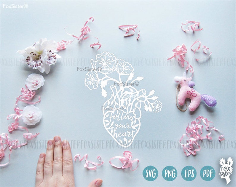 Download Follow Your Heart SVG Cut File Anatomical heart Svg | Etsy