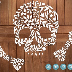 Schedel SVG gesneden bestand Halloween, bloemen mooie schedel SVG, dag van de dode SVG, griezelige SVG, Cricut, cameo, suiker schedel SVG, mooie schedel