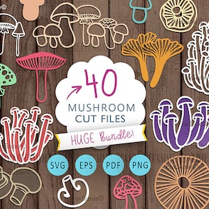 Mushroom Svg Bundle Cutting Files for Cricut and Silhouette, Mushroom Cut File, Vegetable Svg, Mushroom Clipart, FoxSister, Food, Fungi Svg