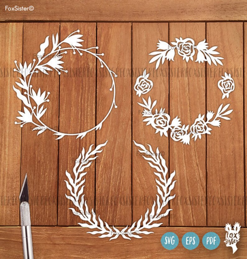 Download Cameo Home Decor 12 Blank Circle Monogram Frameswreath Floral Paper Cut Out Big Svg Bundle Svg Png Papercut Template Cricut Visual Arts Craft Supplies Tools