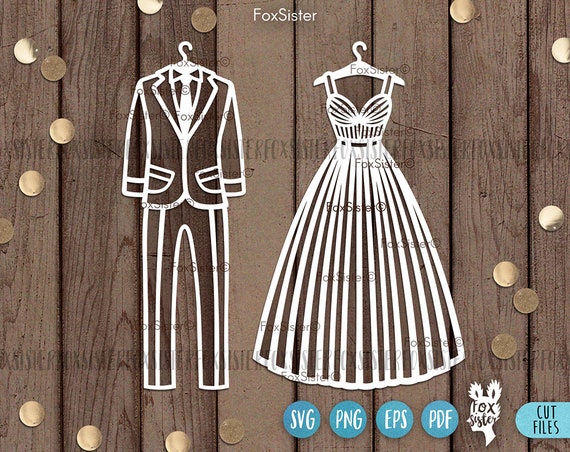Wedding Dress and Suit Svg Designs for Cricut, Silhouette, Glowforge, Dress  and Suit Svg, Bride Svg, Groom Svg, Wedding Clothes Svg Cut File - Etsy
