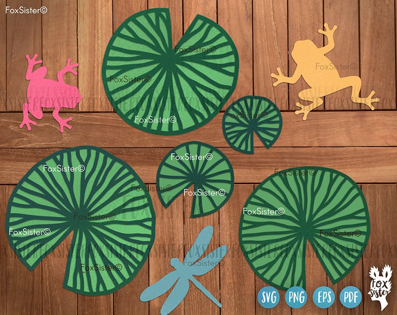 Frogs and lily pads svg for Cricut and Silhouette Animal Svg | Etsy