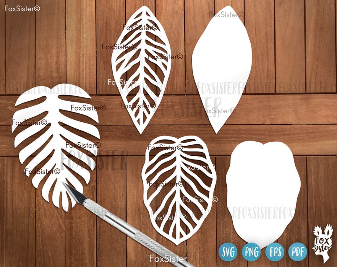 Monstera Leaf Svg Bundle for Cricut and Silhouette, Leaves Svg, Palm ...