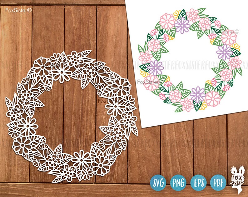 Download Floral Round Wreath Svg Cut File design Wreath Svg Round | Etsy