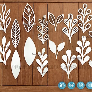 Pacote de folhas Svg, Folha Svg, Folhas cortando Svg, Elementos de coroa svg, Natureza svg, Plantas svg, Cricut svg, Silhueta svg, folhas de flores svg