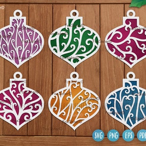 Christmas Bauble svg bundle designs for Cricut and Silhouette, Christmas tree ornament set svg, tree decorations svg, Christmas decor svg