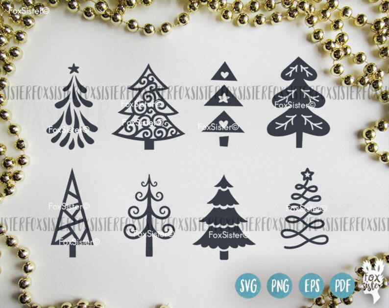 Download 8 Christmas tree svg Bundle SET 2 8 svg cut files | Etsy