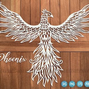 Svg Phoenix pour Cricut et Silhouette, Svg oiseau, FoxSister, svg ailes de phénix, phénix ascendant svg, fichiers svg oiseau, svg couper fichier, Svg animal