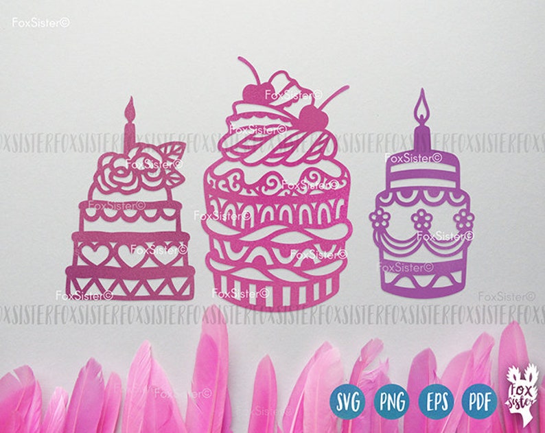 Birthday Cake Svg Bundle, Cake Svg, Birthday Cake Cut File Clipart, Celebration Svg, Die Cut, Vector, Decal, files for Cricut and Silhouette image 5