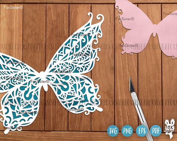 Download Big Butterfly Svg Vector Papercut Template Mandala Butterfy Etsy
