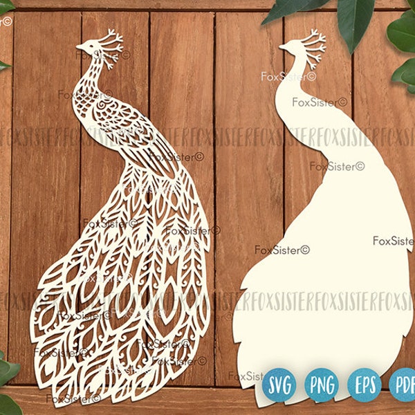 Peacock svg vector detailed cutting file design, Peacock Clipart, Peacock Svg template, Peacock digital Decal Cut file for Cricut Silhouette