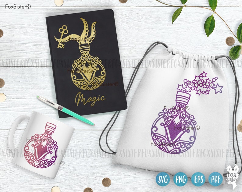 Potion Bottle Svg Bundle for Cricut and Silhouette, Witchy Svg, Magic ...